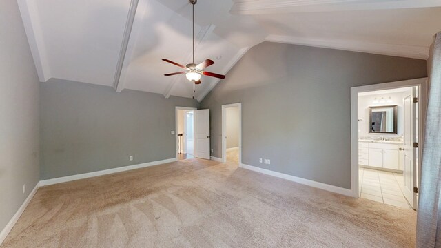 174 Ridgecrest Loop, Dothan, AL 36301 - unfurnished room featuring lofted ceiling, light colored carpet, a ceiling fan, and baseboards