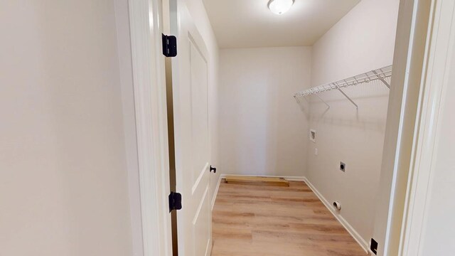28 Memory Ln, Eufaula, AL 36027 - washroom with hookup for a washing machine, light wood-style flooring, and hookup for an electric dryer