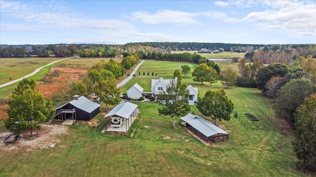 bird's eye view featuring a rural view