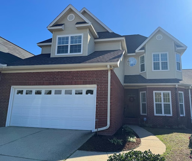 view of front of house with a garage