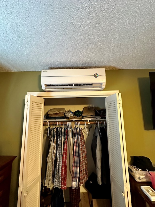 closet with an AC wall unit