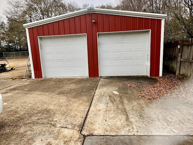 view of garage