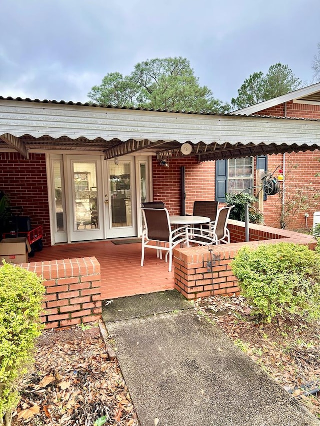 exterior space featuring french doors