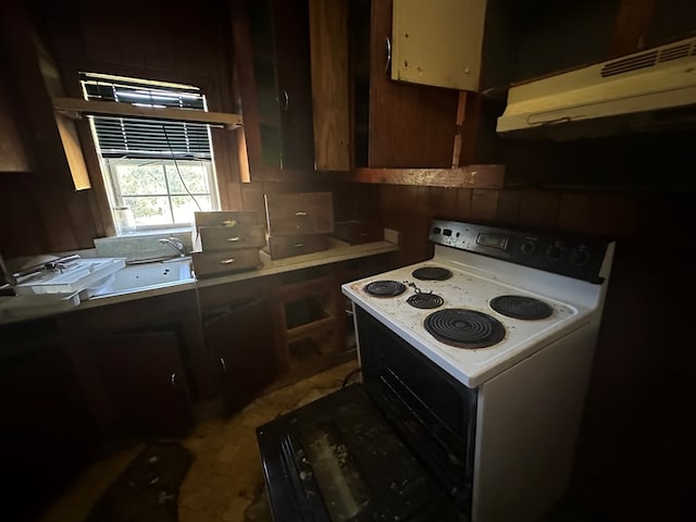 7 November Rd, Ashford, AL 36312 - kitchen with electric range, under cabinet range hood, and light countertops