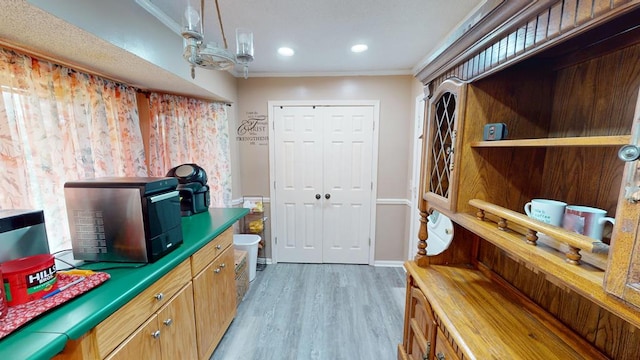 391 Hatton Rd, Dothan, AL 36301 - office featuring crown molding, light wood finished floors, and recessed lighting