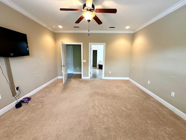 202 Frisco Ln, Enterprise, AL 36330 - unfurnished bedroom with crown molding, recessed lighting, and light carpet