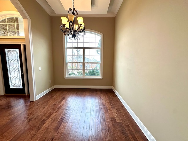 202 Frisco Ln, Enterprise, AL 36330 - interior space featuring plenty of natural light, dark wood finished floors, baseboards, and a notable chandelier