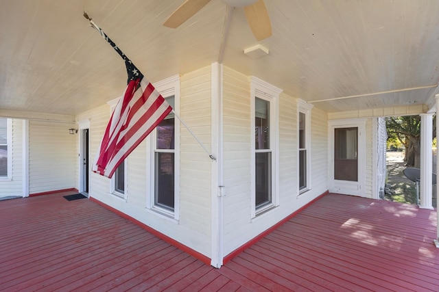 deck featuring covered porch