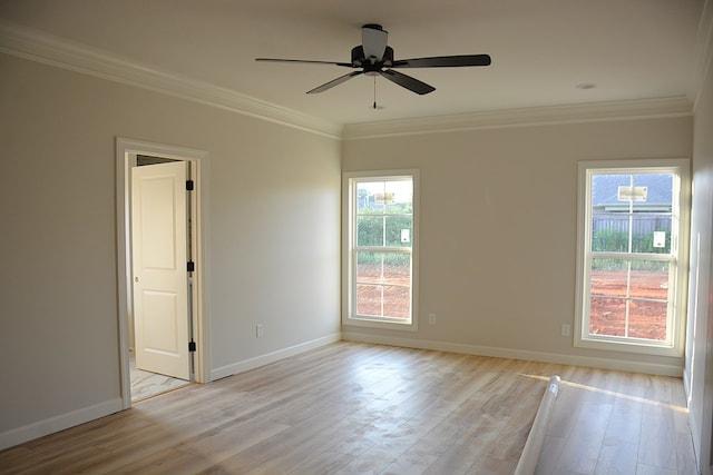 110 Mikala Ct, Enterprise, AL 36330 - empty room with crown molding, light wood-style flooring, and a ceiling fan