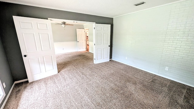 5 Walford Pl, Dothan, AL 36301 - carpeted empty room with ceiling fan, ornamental molding, and a textured ceiling
