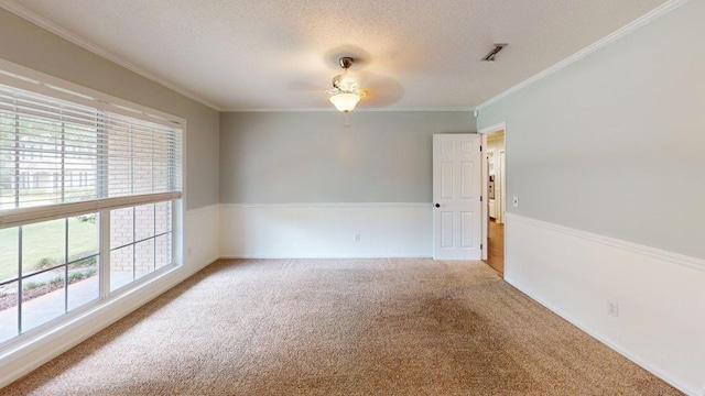 5 Walford Pl, Dothan, AL 36301 - carpeted spare room with plenty of natural light, ornamental molding, ceiling fan, and a textured ceiling
