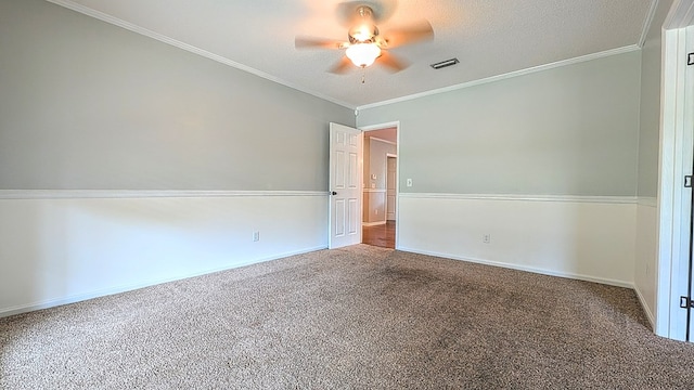 5 Walford Pl, Dothan, AL 36301 - unfurnished room with carpet floors, a ceiling fan, and crown molding