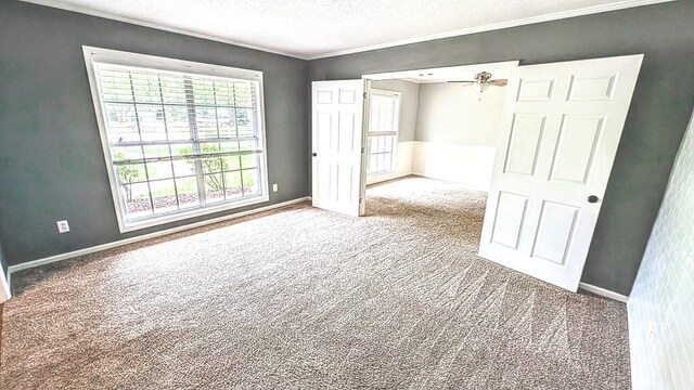 5 Walford Pl, Dothan, AL 36301 - empty room featuring carpet floors, a textured ceiling, and ornamental molding