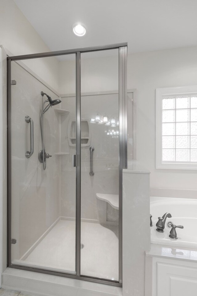 707 Edinburgh Way, Dothan, AL 36305 - full bathroom with recessed lighting, a bath, and a stall shower