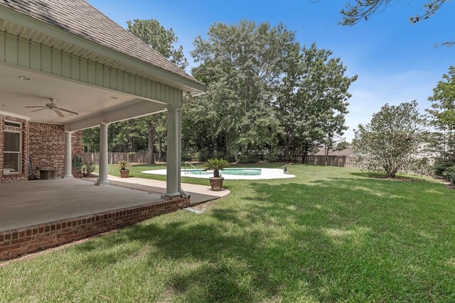 707 Edinburgh Way, Dothan, AL 36305 - view of yard featuring a patio, a fenced in pool, a ceiling fan, and a fenced backyard