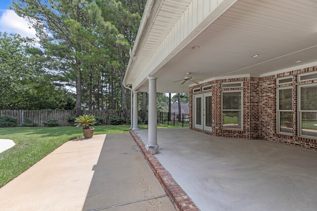 707 Edinburgh Way, Dothan, AL 36305 - view of patio / terrace featuring ceiling fan and fence