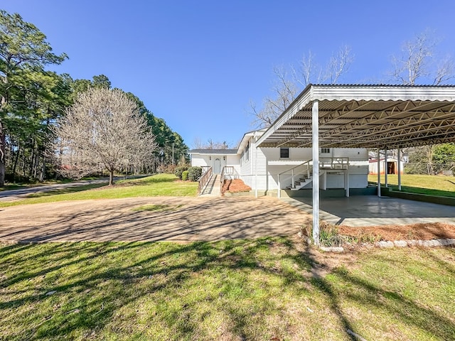 exterior space with an attached carport