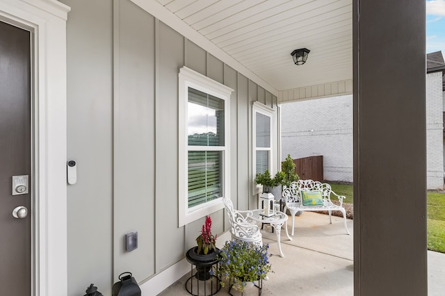 view of patio with a porch