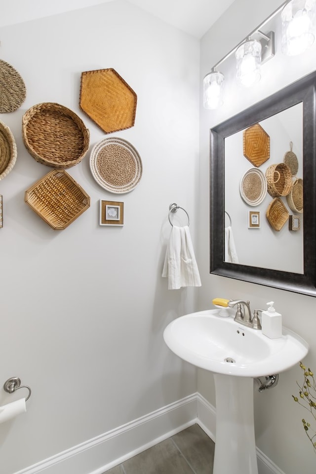 bathroom featuring sink and tile patterned floors