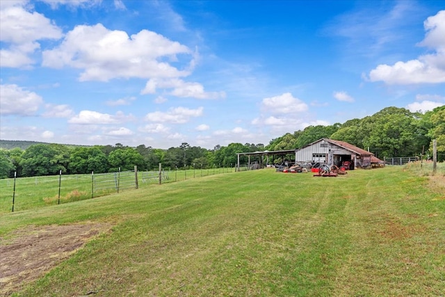 4808 Crystal Springs Rd, Red Level, AL 36474 - view of yard with fence, an outbuilding, and a rural view