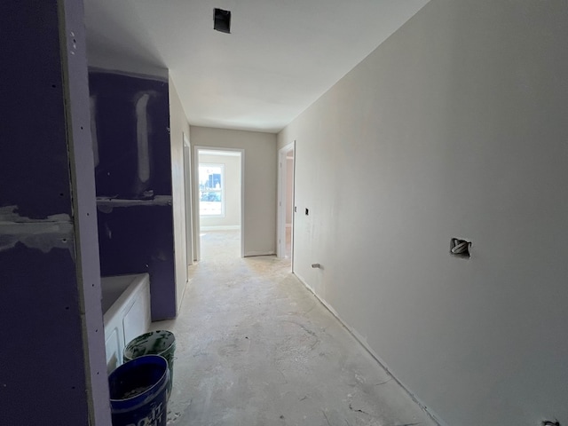 bathroom with concrete floors