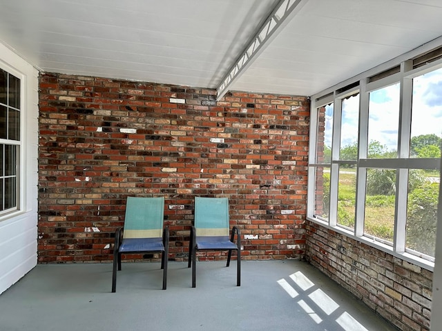 6537 E State Highway 52, Hartford, AL 36344 - unfurnished sunroom featuring brick wall