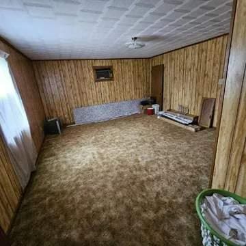 8159 State Highway 10, Shorterville, AL 36373 - spare room featuring wooden walls and carpet floors