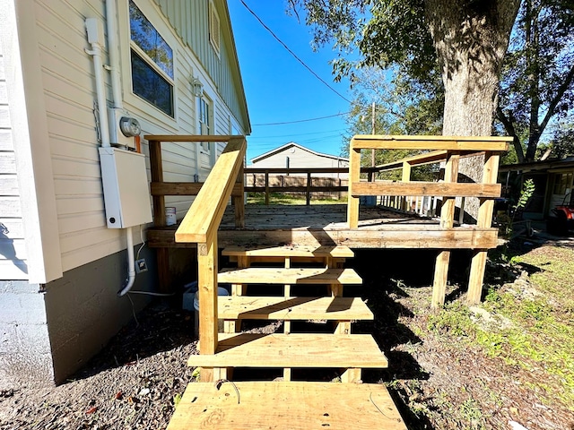 view of yard with a wooden deck