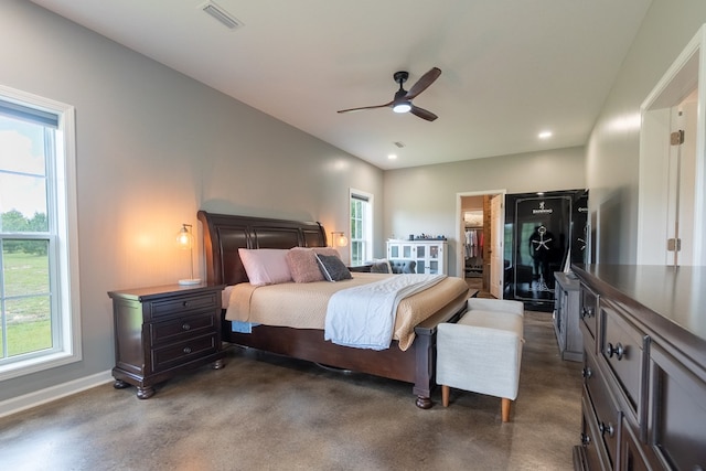 97 Eudon Best Rd, Ashford, AL 36312 - bedroom with baseboards, recessed lighting, and a ceiling fan