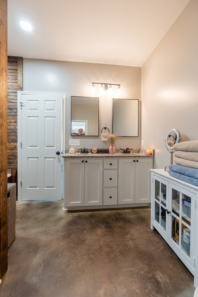 97 Eudon Best Rd, Ashford, AL 36312 - full bath with concrete flooring, double vanity, and carpet flooring