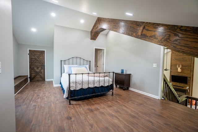97 Eudon Best Rd, Ashford, AL 36312 - bedroom with lofted ceiling, baseboards, wood finished floors, and recessed lighting