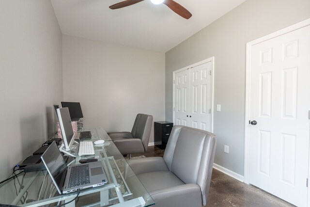 97 Eudon Best Rd, Ashford, AL 36312 - office with ceiling fan and baseboards