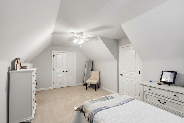401 Gladstone Way, Dothan, AL 36303 - bedroom with light carpet, lofted ceiling, and a ceiling fan