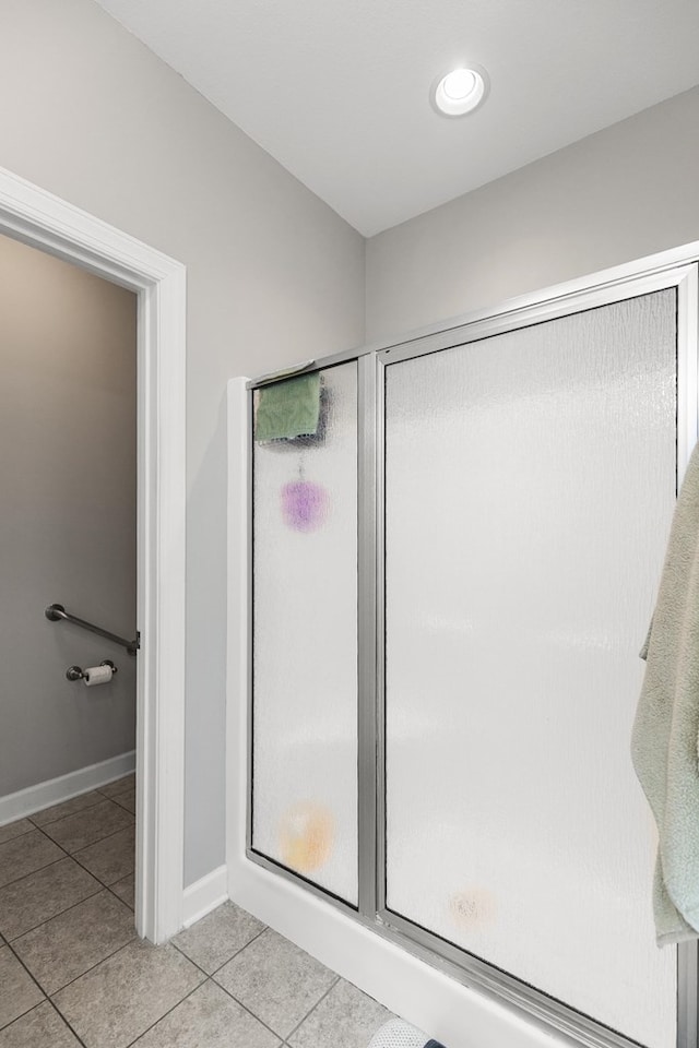 409 Drake Dr, Dothan, AL 36605 - bathroom with tile patterned flooring and a stall shower