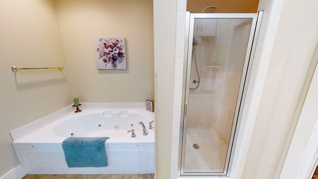 bathroom with independent shower and bath