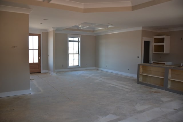 unfurnished room featuring ornamental molding