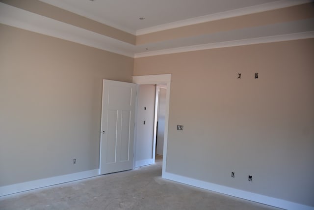 spare room featuring ornamental molding