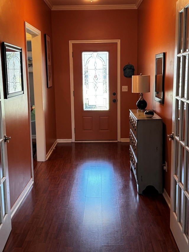117 Lawrenceburg Ct, Dothan, AL 36305 - entryway featuring ornamental molding and dark wood-type flooring