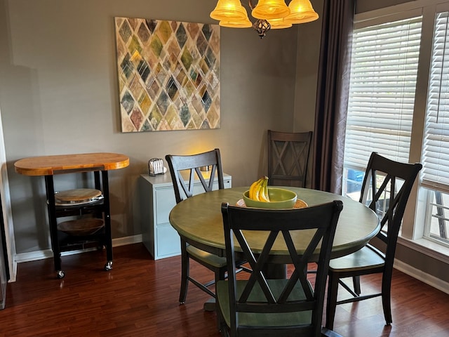 117 Lawrenceburg Ct, Dothan, AL 36305 - dining room featuring dark wood-style floors and a chandelier