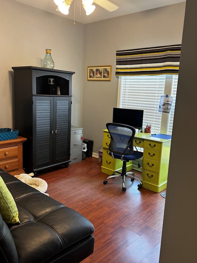 117 Lawrenceburg Ct, Dothan, AL 36305 - office featuring wood finished floors and a ceiling fan