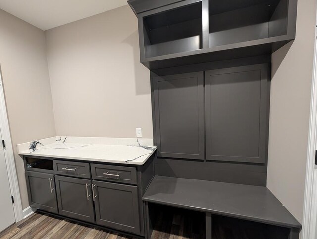 12611 Fortner St, Newton, AL 36352 - mudroom featuring wood finished floors and baseboards