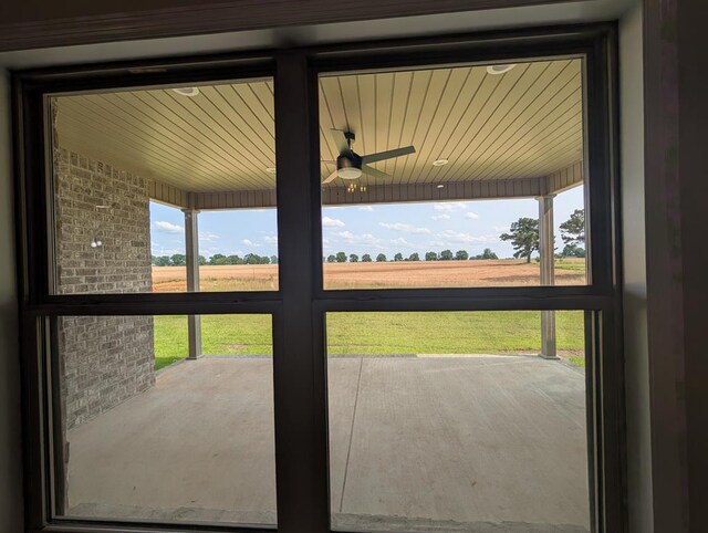 12611 Fortner St, Newton, AL 36352 - doorway with ceiling fan and wood ceiling