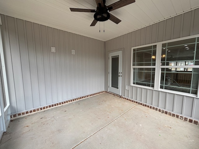 view of patio / terrace featuring ceiling fan