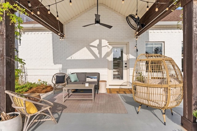 view of patio / terrace with a ceiling fan