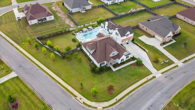 bird's eye view with a residential view