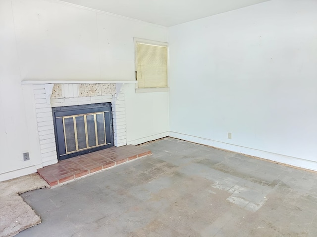 228 Sharon Ln, Ozark, AL 36360 - unfurnished living room featuring a fireplace