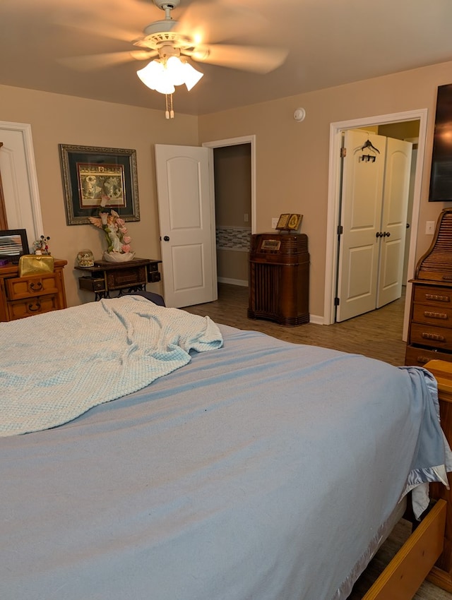 2302 Stonebridge Rd, Dothan, AL 36301 - bedroom featuring a ceiling fan and wood finished floors