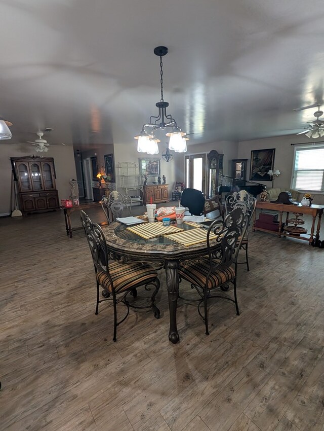 2302 Stonebridge Rd, Dothan, AL 36301 - dining room featuring ceiling fan and wood finished floors