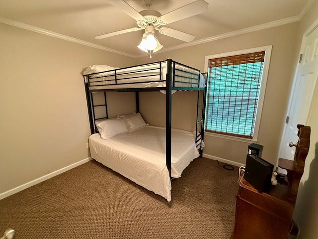 683 B Calhoun Dr, Abbeville, AL 36310 - carpeted bedroom featuring ornamental molding and ceiling fan