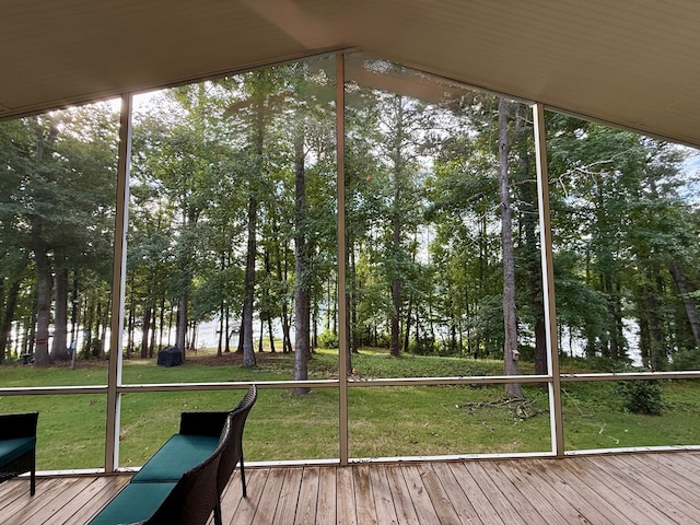 683 B Calhoun Dr, Abbeville, AL 36310 - sunroom / solarium featuring view of wooded area